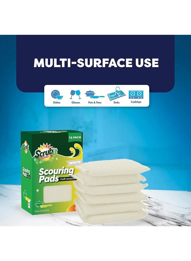 SCRUBIT Multi-Purpose Scouring Pad by Scrub-It - Non-Scratch Cleaning Dobie Pads for Pots, Pans, Dishes, Utensils & Non-Stick Cookware - Sponge Scrubbers Use for Kitchen, Bathroom & More - 6 Pack - Image 4